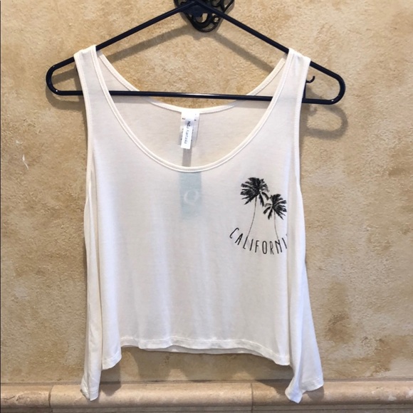 ELLA FANTASIA CALIFORNIA CROP TOP NWT PALM TREES SIZE S - Picture 2 of 13